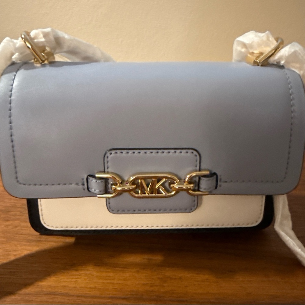 Michael Kors Light Blue and Cream Crossbody Bag